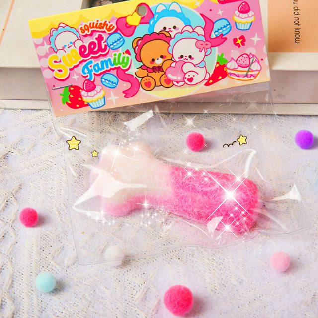 Sweet Family Fuzzy Pink Fish Squishy Bag
