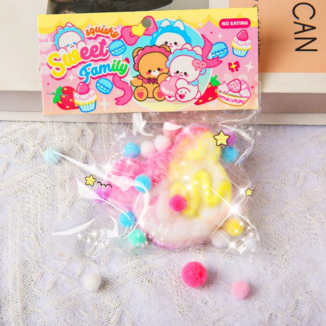 Sweet Family Fuzzy Rainbow Birdie Squishy Bag