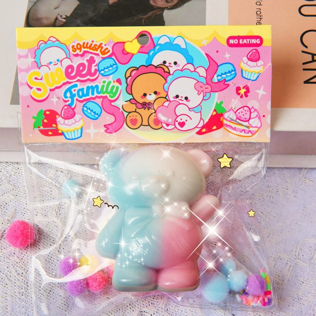 Pastel Rainbow Bear Slow-Rise Squishy