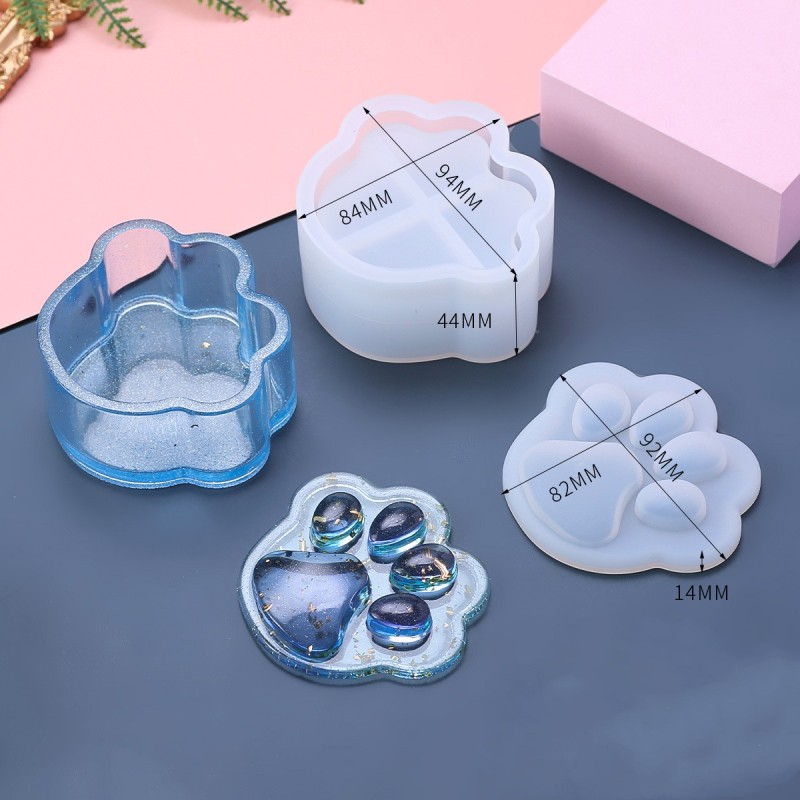 Cat Paw Trinket Dish Silicone Resin Mold Set — photo 4