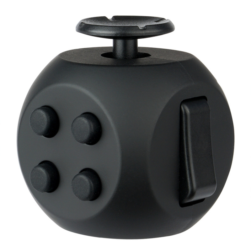 Black Fidget Cube with Spinner Dial