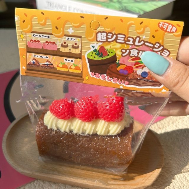 Chocolate Sponge Bar with Strawberries Squishy