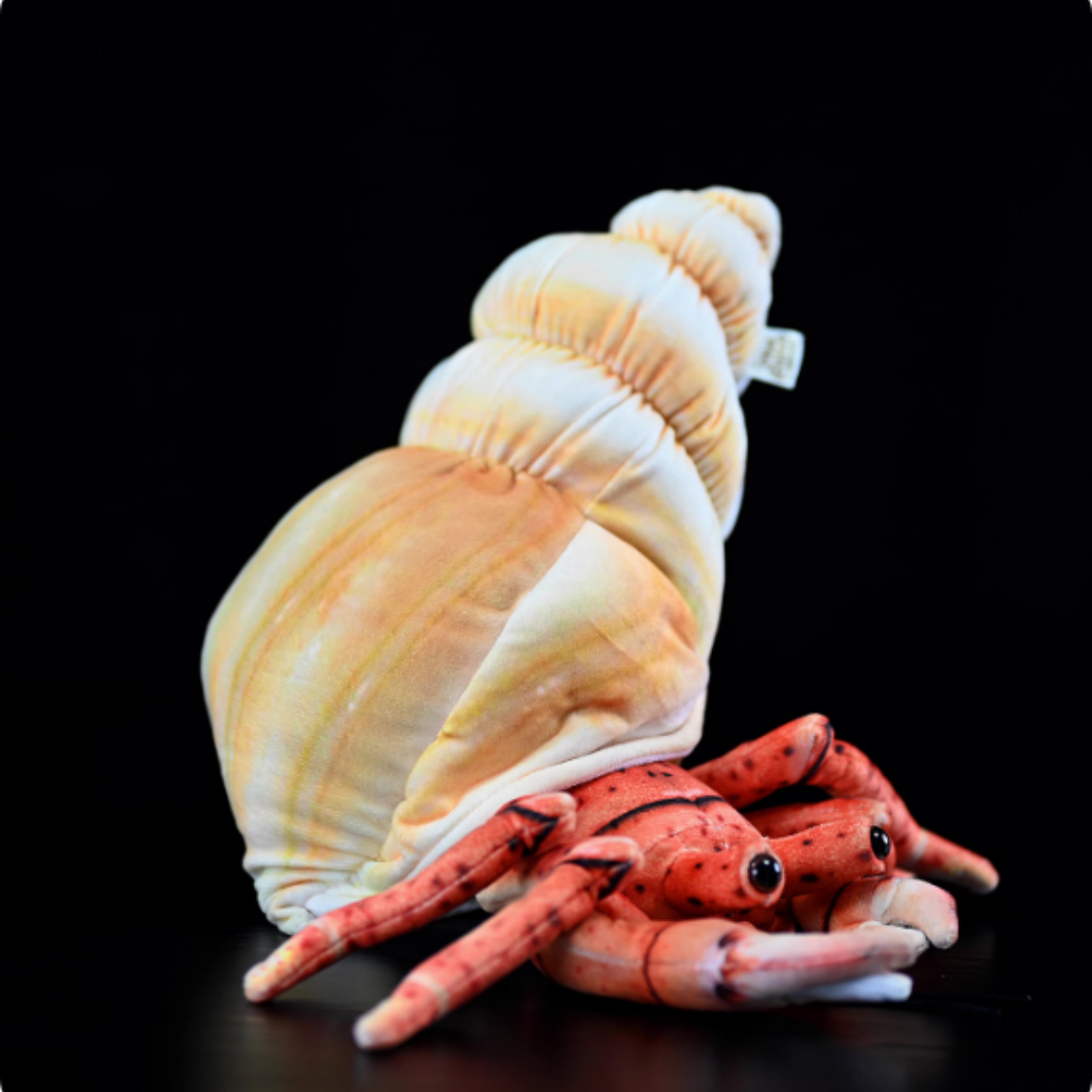 Realistic Hermit Crab In Spiral Shell Plush