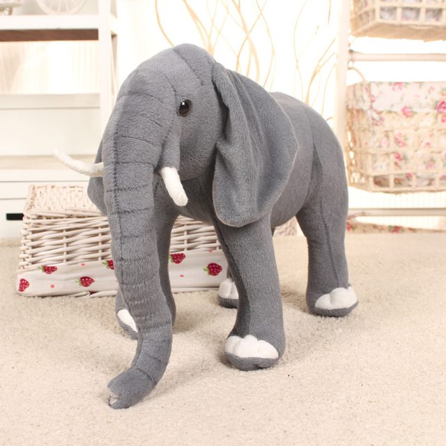 Lifelike Grey Elephant Plush