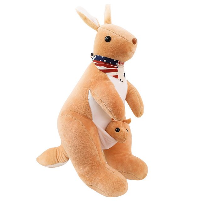 Kangaroo and Joey Plush with Bandana