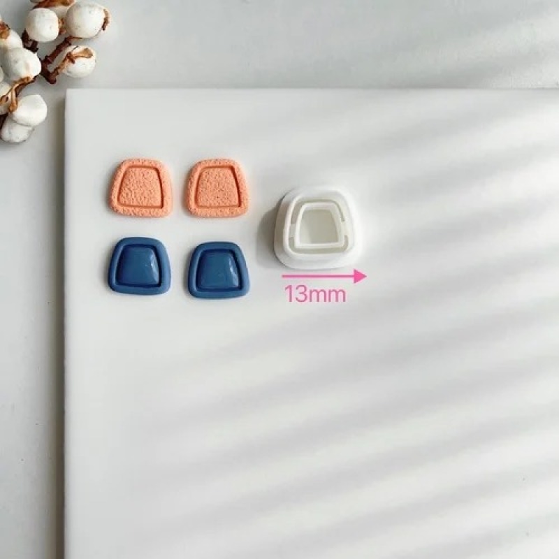 Round Bezel Stud Earring Polymer Clay Mold, 13mm โ photo 4