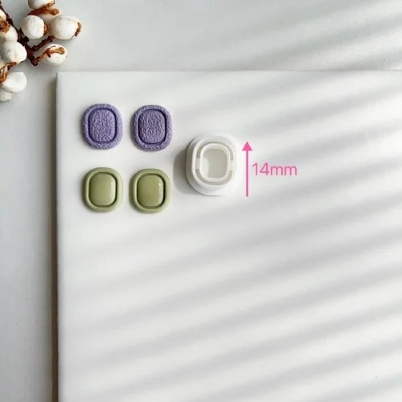 Round Bezel Stud Earring Polymer Clay Mold, 13mm โ photo 5