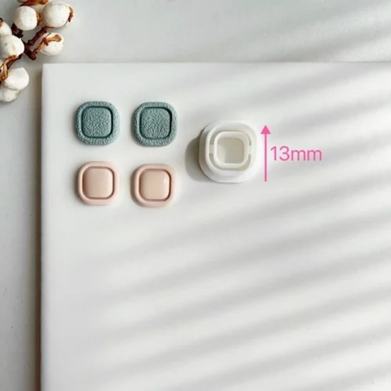Round Bezel Stud Earring Polymer Clay Mold, 13mm โ photo 6