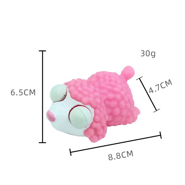 Pop-Eye Fuzzy Sheep Squeeze Toy (Pink)