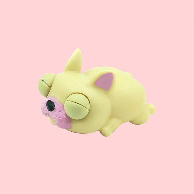Pop-Eye Sleepy Frenchie Squeeze Toy (Lemon)