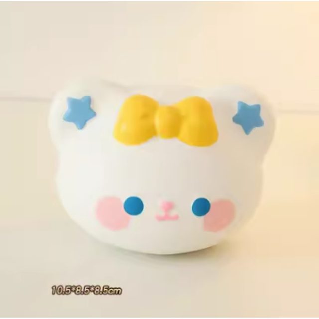 White Bear With Yellow Bow And Stars Squishy