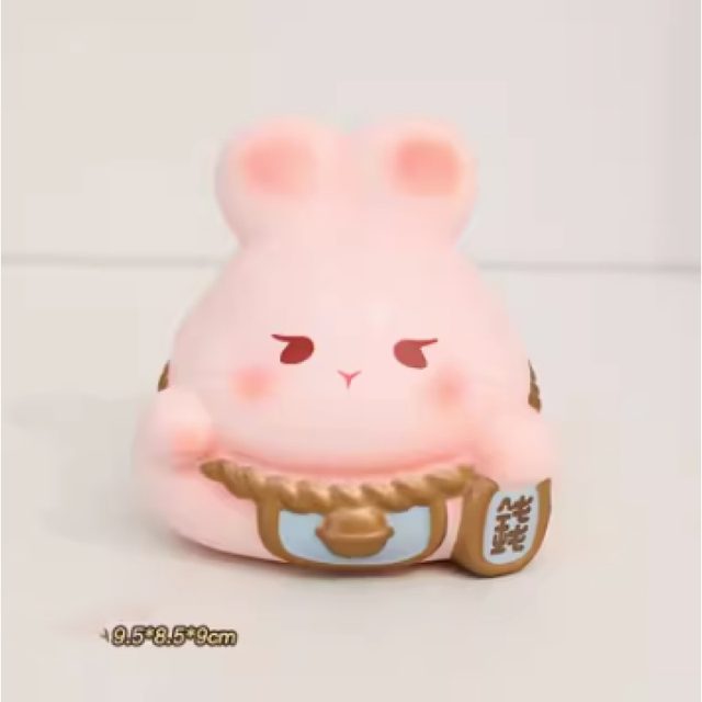 Grumpy Fortune Bunny With Gold Ingot Squishy