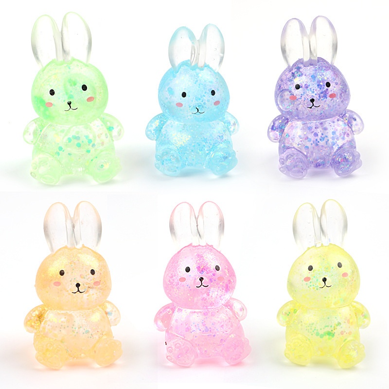 Glitter Jelly Bunny Squishy (Assorted Colors)