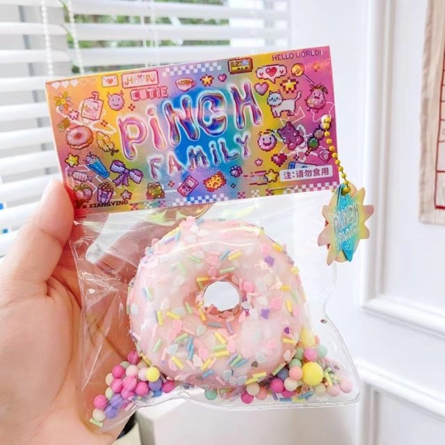 Pink Frosted Sprinkle Donut Squishy