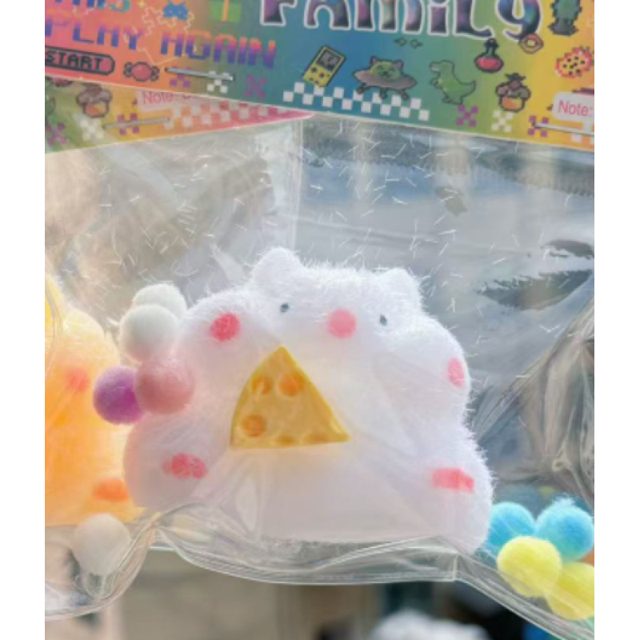 Fluffy White Cheese Cat Squishy