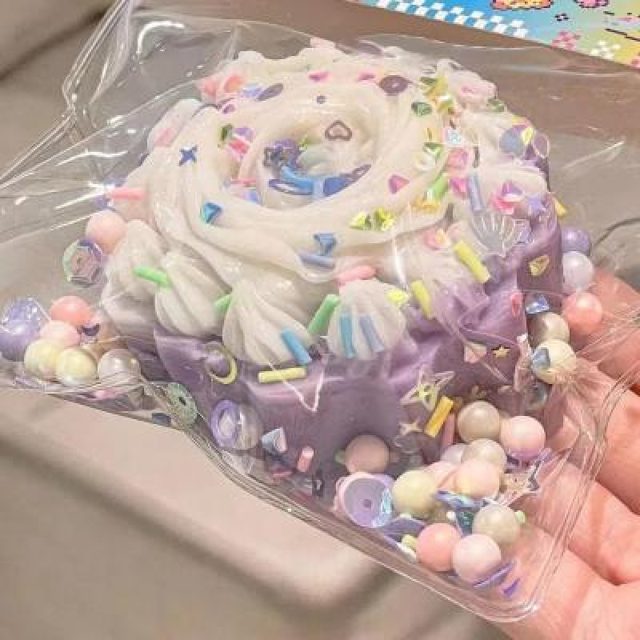 Purple Whipped Cream Cake Squishy