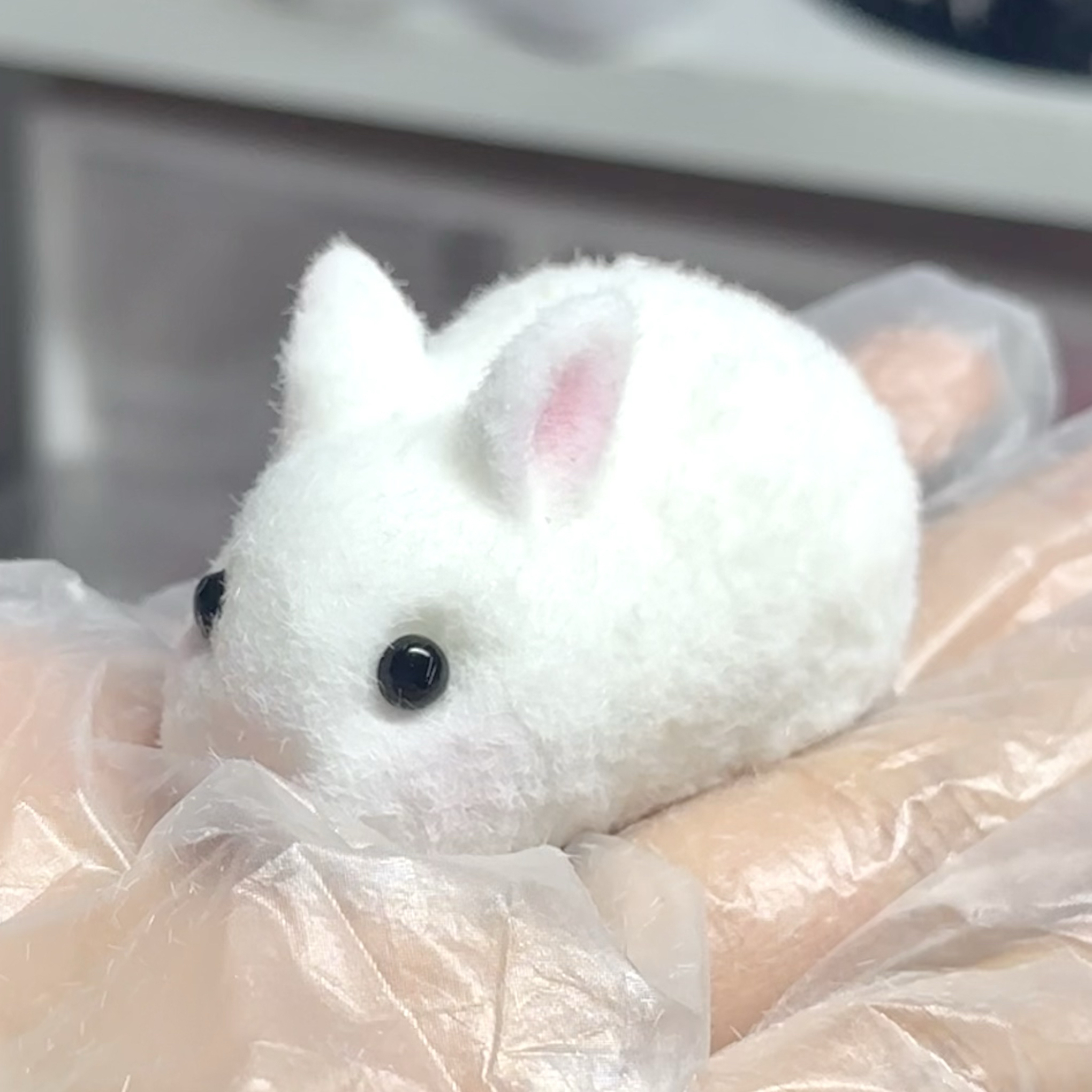 Fuzzy Flocked Bunny Plush โ photo 4