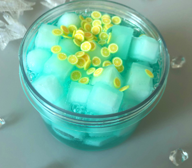 Icy Mint Lemon Ice-Cube Slime