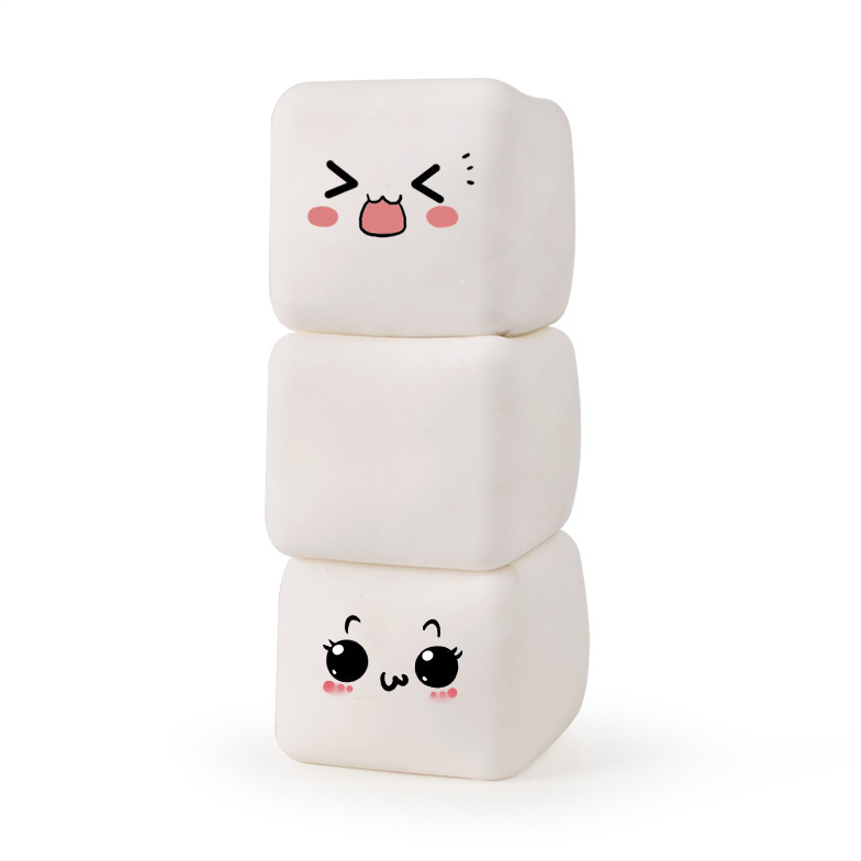 Tofu Block Squishy With Cute Faces