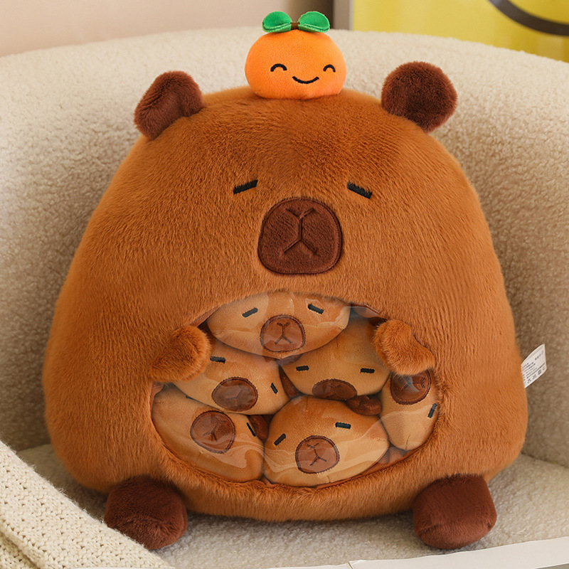 Capybara Snack-Bag Plush with Mini Capybaras