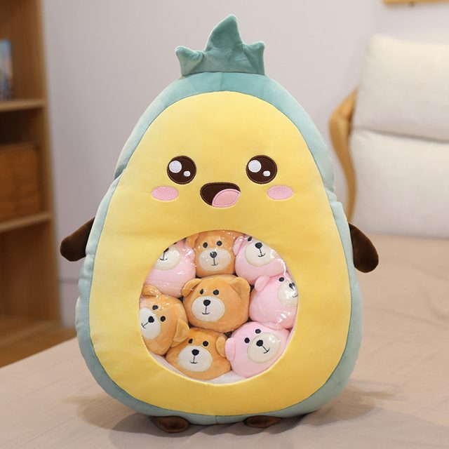 Avocado Pouch Plush With Mini Bear Plushies