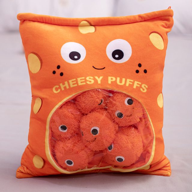 Jumbo Cheesy Puffs Snack Bag Plush Pillow