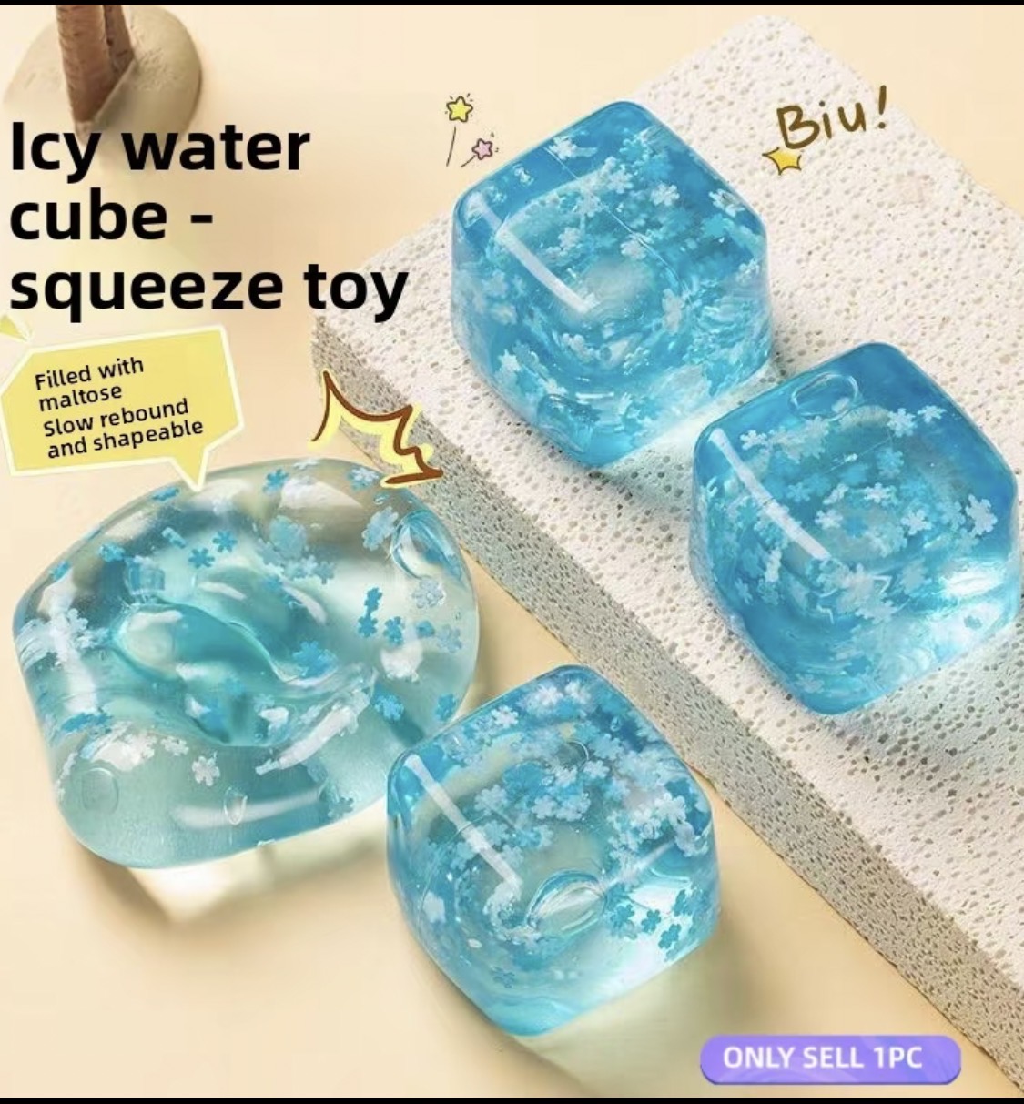 Snowflake Ice Cube Squish Block โ photo 3