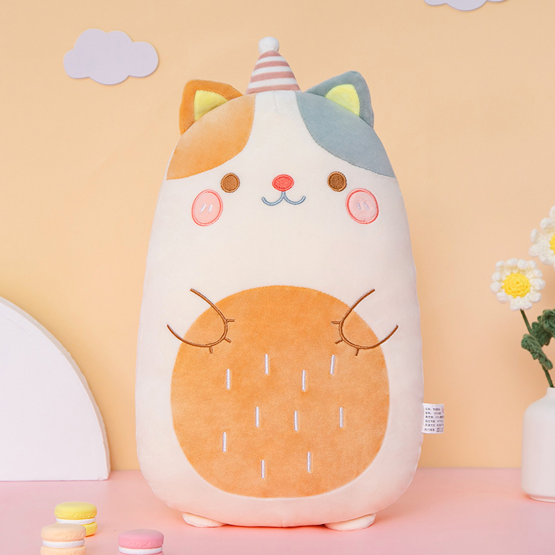 Soft Yellow Cat Pillow Plush