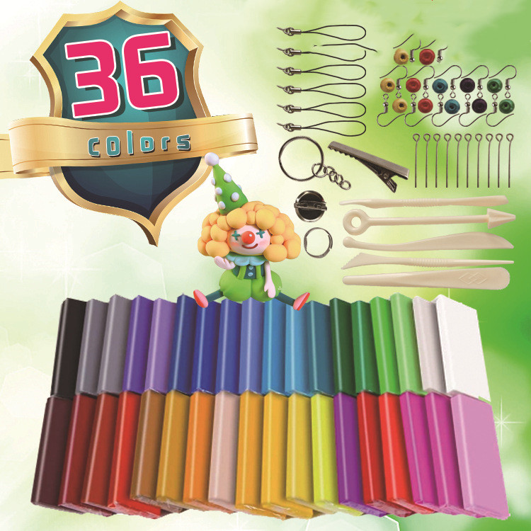 Soft Modeling Clay Set, 36 Colors With Storage Box