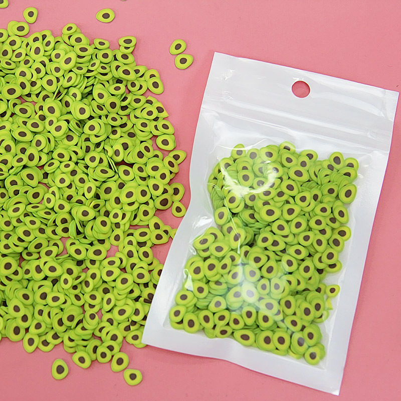 Avocado Polymer Clay Slices, Slime Sprinkles