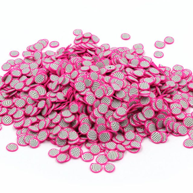 Dragon Fruit Polymer Clay Slices Slime Filler