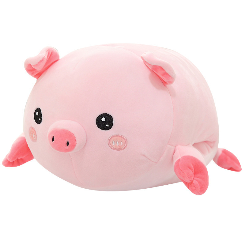 Chubby Pink Piggy Lying Plush