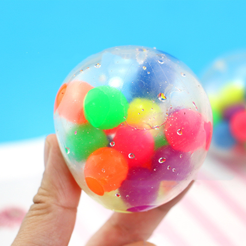 Rainbow Bead Water Squish Ball