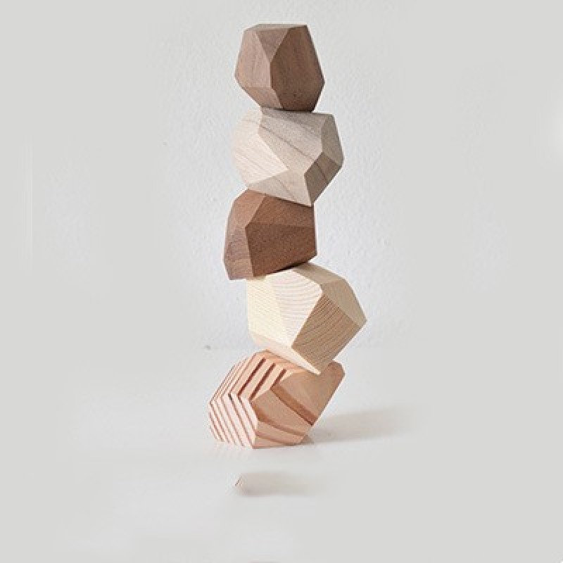 Wooden Balancing Stones Stacking Desk Toy โ photo 2