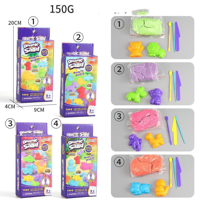 Kinetic Play Sand Kit, 150g with Animal Molds