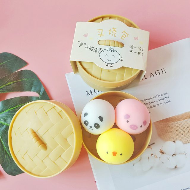 Panda, Pig & Chick Bao Bun Squishy 3-Pack