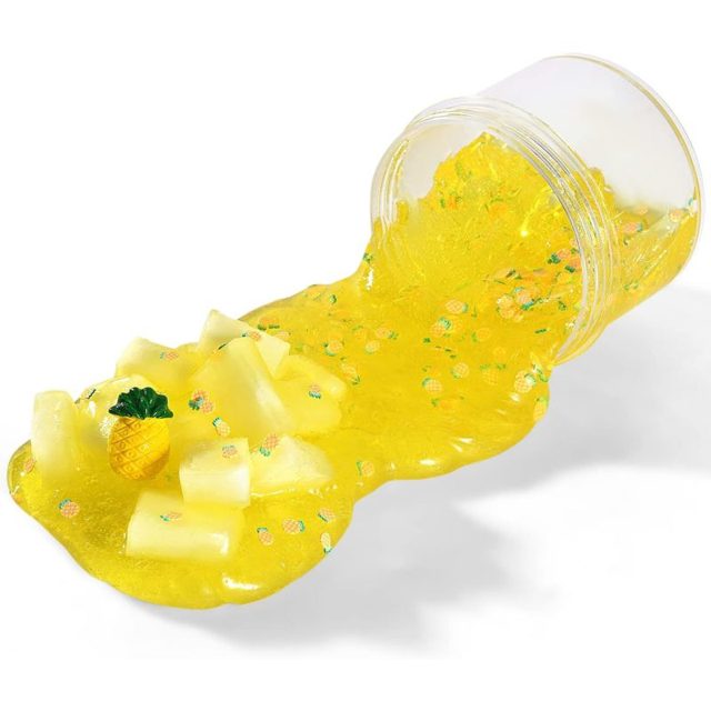 Pineapple Crunch Clear Slime with Fruit Bits
