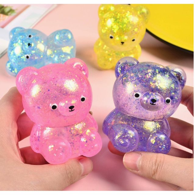 Aurora Glitter Gummy Bear Squeeze Ball