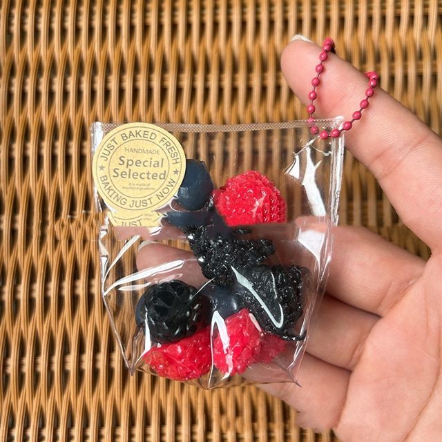 Raspberry & Blackberry Squishy Bag Charm