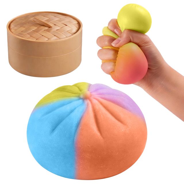 Rainbow Steamed Bun Squishy with Bamboo Steamer โ photo 3