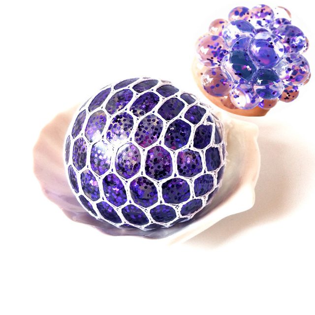 Rainbow Bead Grape Mesh Squish Ball โ photo 5