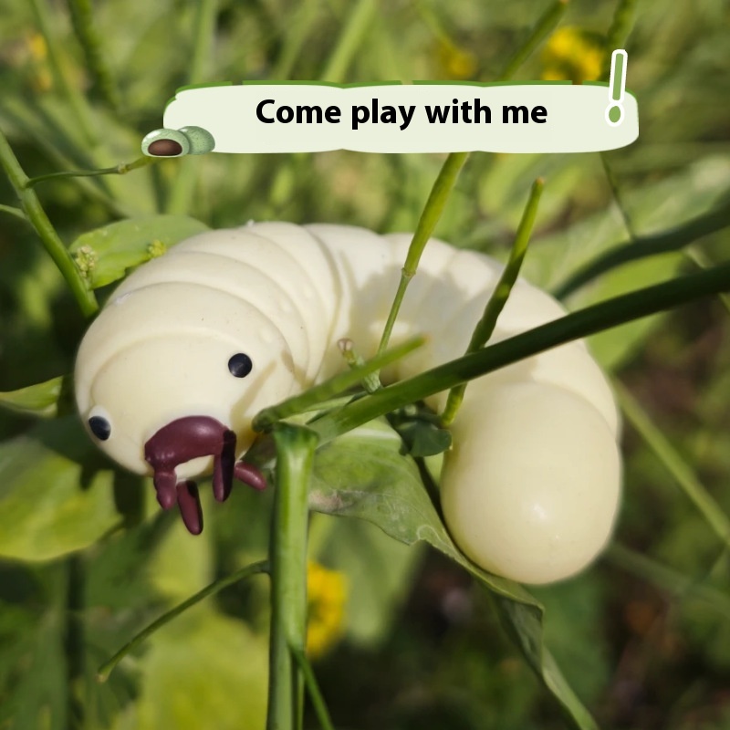Realistic Grub Worm Prank Figure