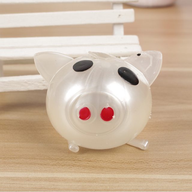 Pearly White Splat Pig Squeeze Ball