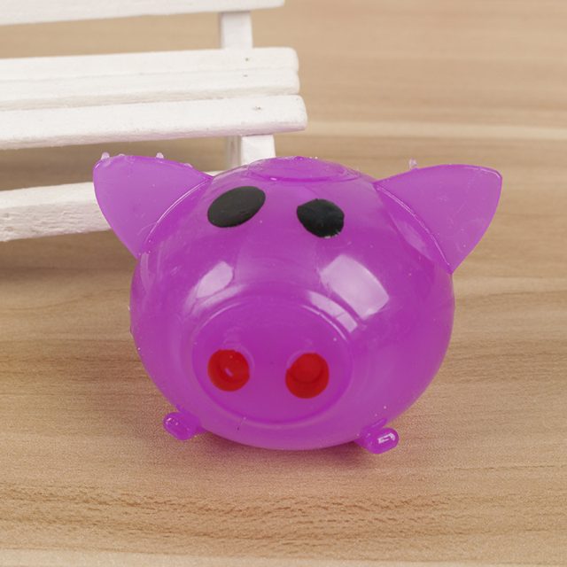 Purple Jelly Splat Pig Squeeze Ball