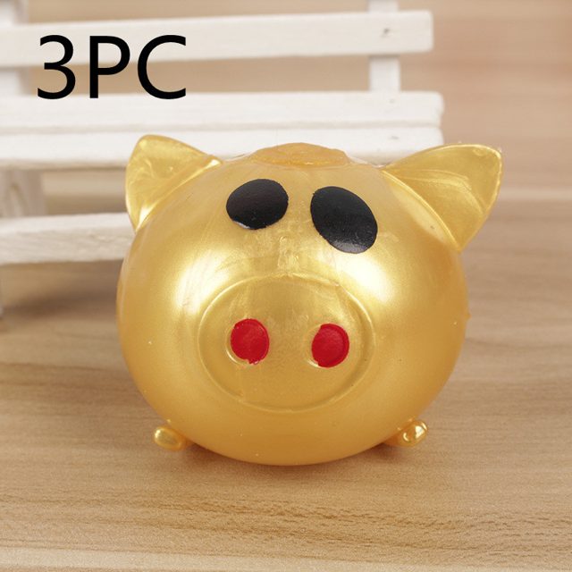 Golden Splat Pig Squeeze Ball 3-Pack