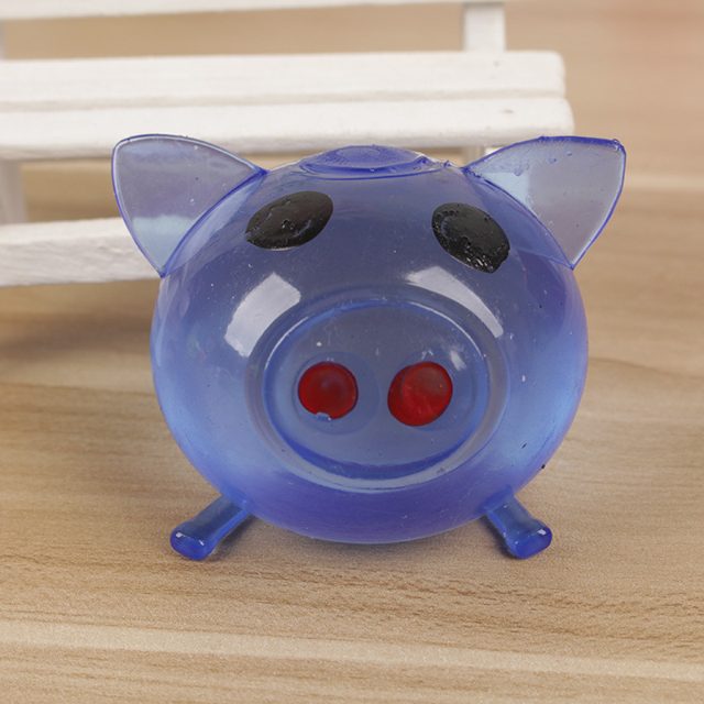 Blue Jelly Splat Pig Squeeze Ball