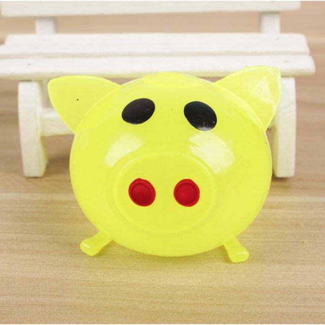 Yellow Splat Pig Squeeze Ball