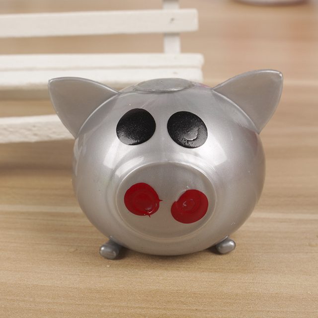 Silver Splat Pig Squeeze Ball