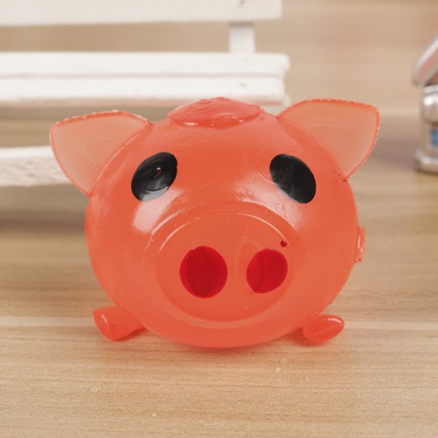 Red Splat Pig Squeeze Ball