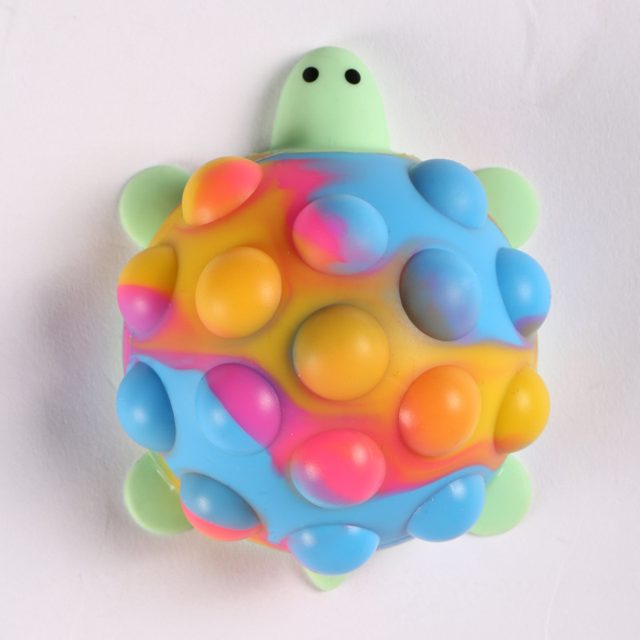 Tie-Dye Pop-Bubble Turtle Squeeze Ball